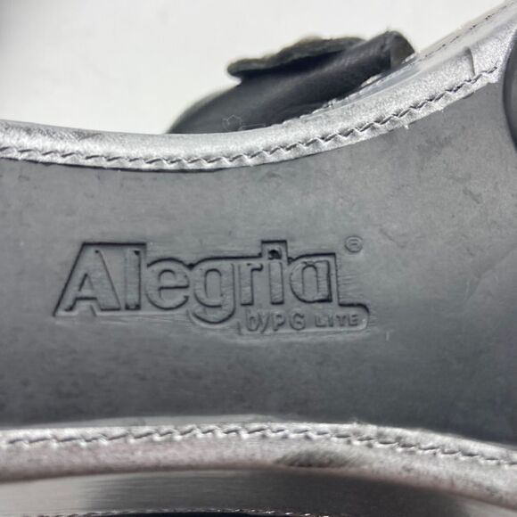 Alegria LOL-601 Black Leather Wedge Sandals Size 38-7,5 - Picture 8 of 9